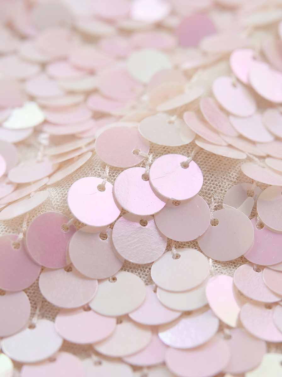 Paillettenrock Rosé – Detail der Paillettenscheiben